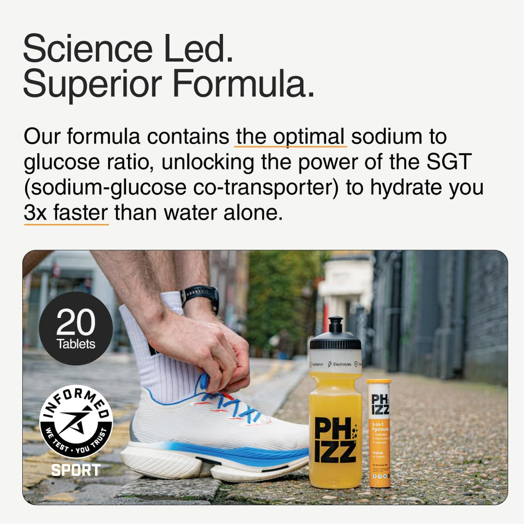 Electrolyte Multivitamin Rehydration Tablets - 19 Vitamins &amp; Minerals, Energy Boost (Orange, 20 Tablets)