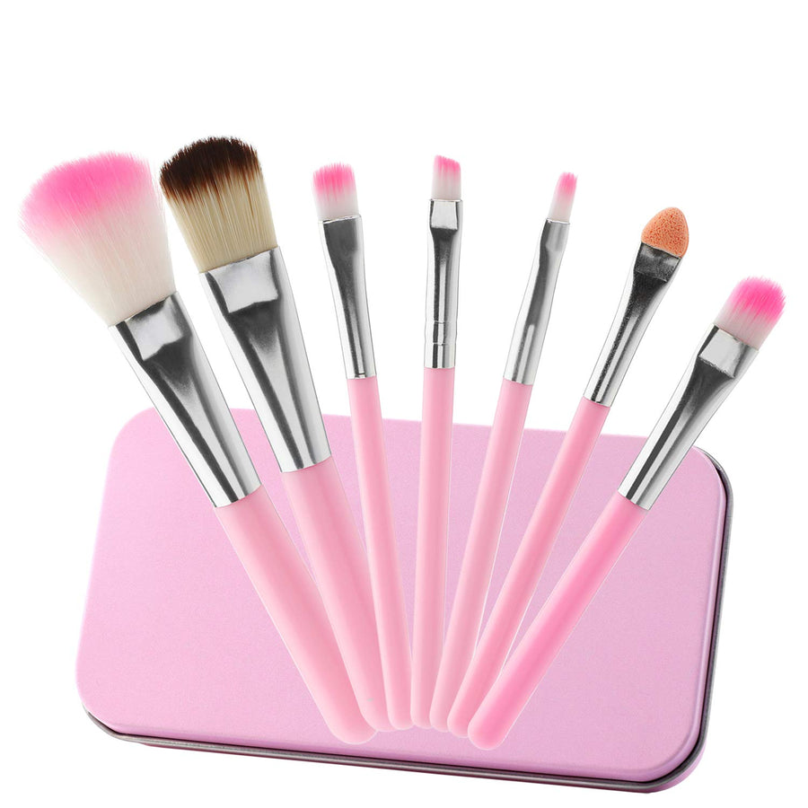 7Pcs Girl Makeup Brushes,Synthetic Fiber Make up Brush Set Foundation Blush eyeshadow Eyebrow Lip Brush Blending Cosmetic Beauty Brushes