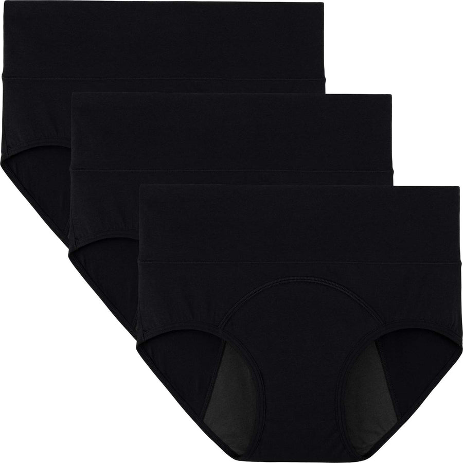 Women's Period Underwear High Waisted Postpartum Menstrual Panties 3 Pack