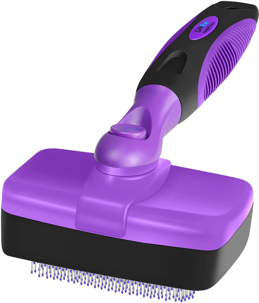GM Pet Supplies Self Cleaning Slicker Brush | This is The Best Dog and Cat Brush for Shedding and Grooming | Our Pet Brushes Are Suitable for All Hair Lengths
