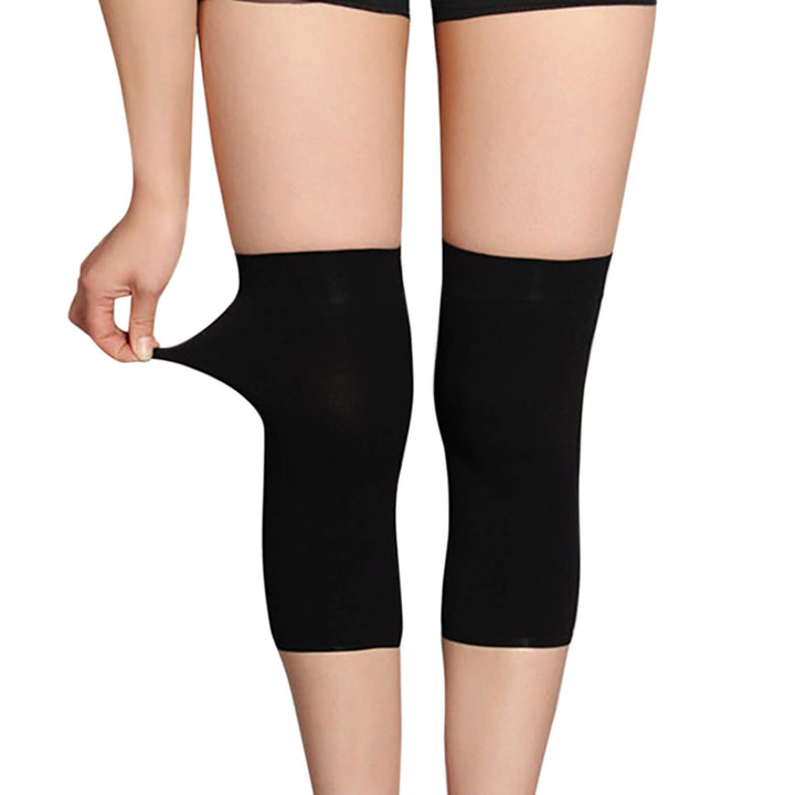 JUMISEE (One Pair) Cotton Knee Sleeves for Knee Support, Circulation Improvement & Pain Relief,Sport Compression for Running, Pain Management, Arthritis Pain Women Men (Black, X-Large)
