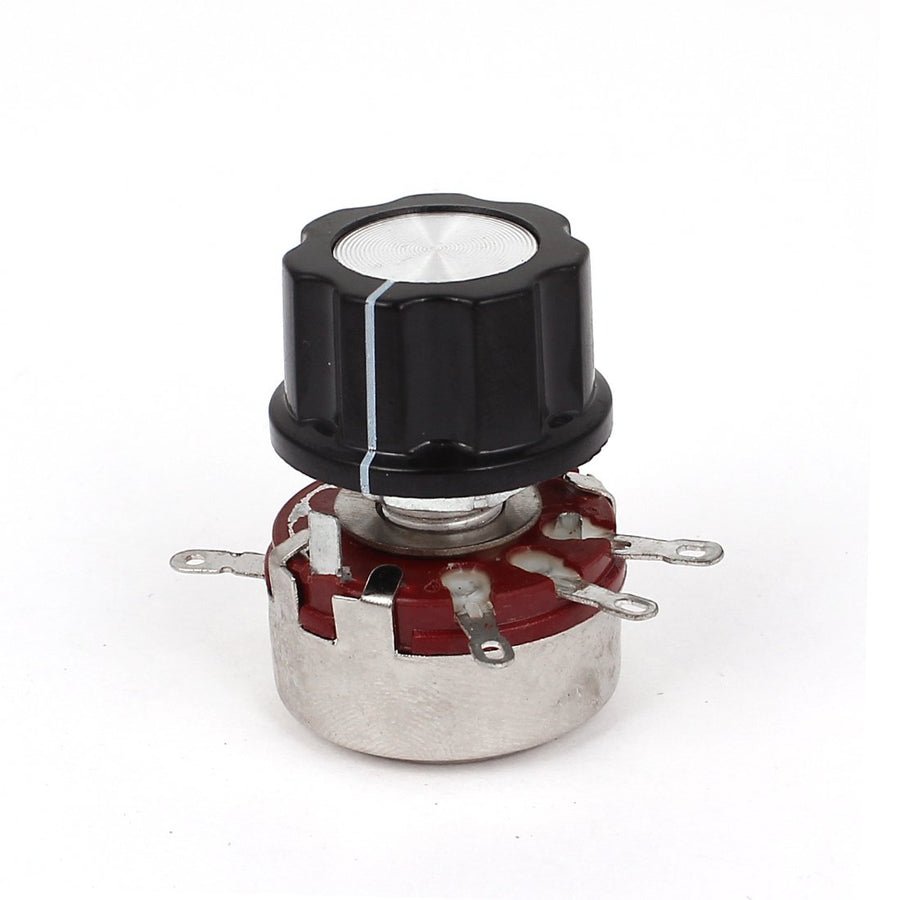 Rotary Carbon Film Potentiometer with Control Knob, WTH118-1A 2W 4K7 Ohm
