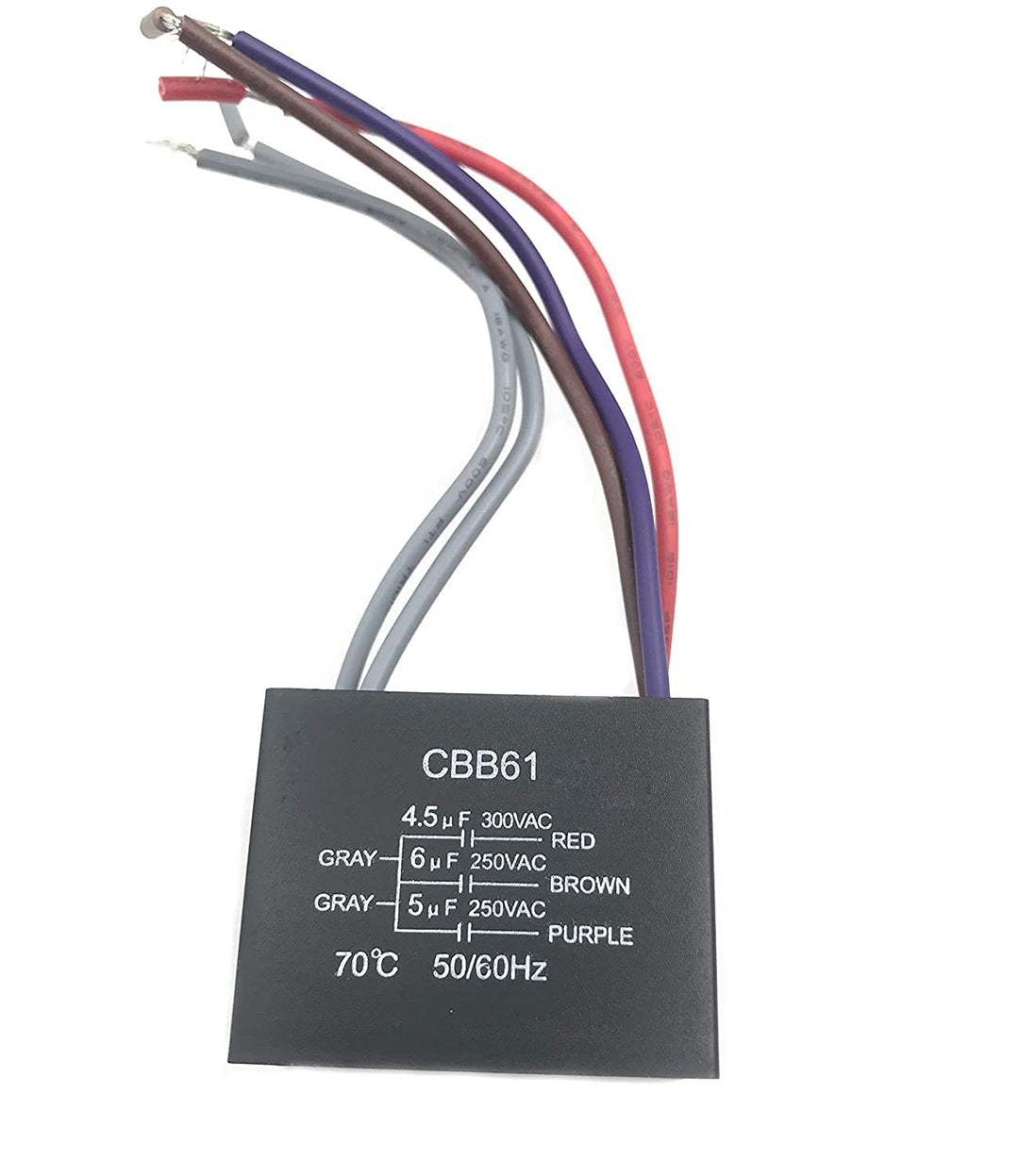 New Motor Ceiling Fan Capacitor CBB61 4.5uf + 6uf + 5uf 5-Wire 250V