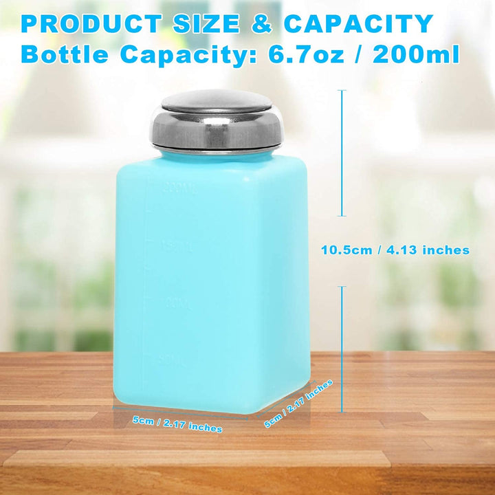 2 Pack 200ml Push Down Alcohol Dispenser Pump Bottle Methanol Container