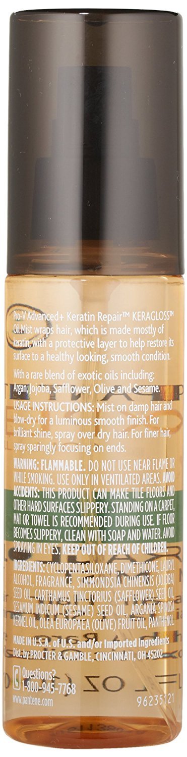 Pro-V Expert Collection Advanced+ Keratin Repair Keragloss Oil Mist, 3.4 Fluid Ounce