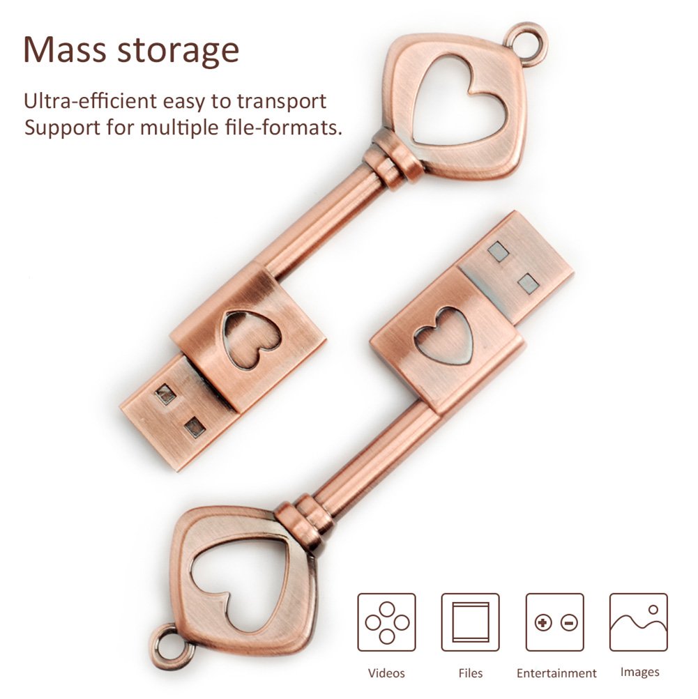 LEIZHAN USB Flash Drive 32GB Metal Key of Love Key Chain USB Flash Drive high Speed USB Pen Drive Memory Stick u Disk pendrive