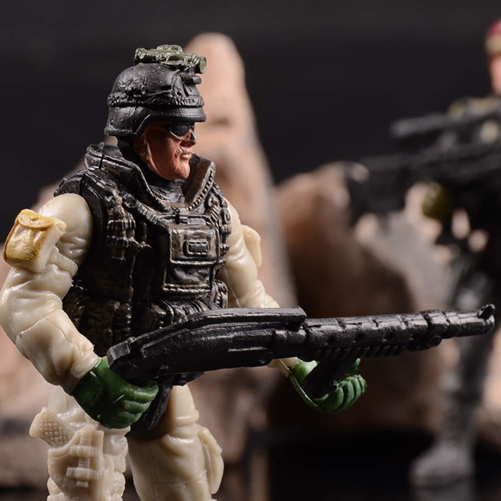 Military Action Figure Play Set for Kids - Army Men Soldiers Toys for Boys and Girls Ages 3-9 (SWAT Team Edition)