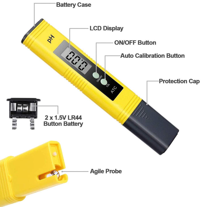 GuDoQi PH Meter, TDS Meter Combo, Pool Water Test Kit, PH Tester Digital, PPM Meter, 0.01 Resolution TDS PH EC Temperature 4 in 1 Set for Drinking Water, Hydroponics, RO system, Aquarium, Swimming