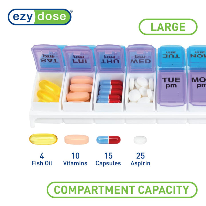 Ezy Dose 7 Day AM/PM Travel Pill Container - 1 Ea [Kitchen & Home]