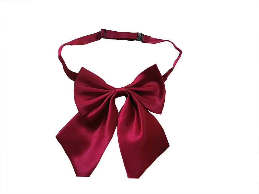 Student bowknot adjustable neck bow ties for women (Burgundy)