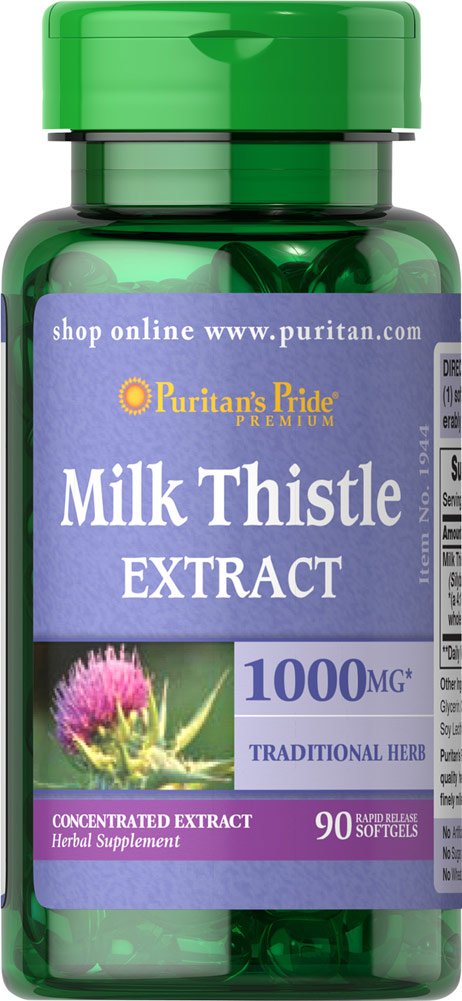 Puritan's Pride Milk Thistle 1000mg, 4:1 Extract (S