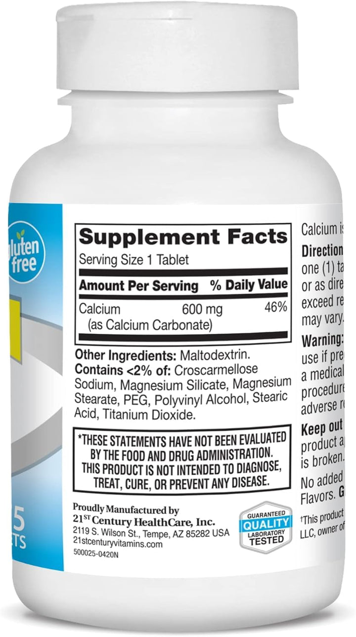 21st Century Calcium Supplement, 600 mg, 75 Count