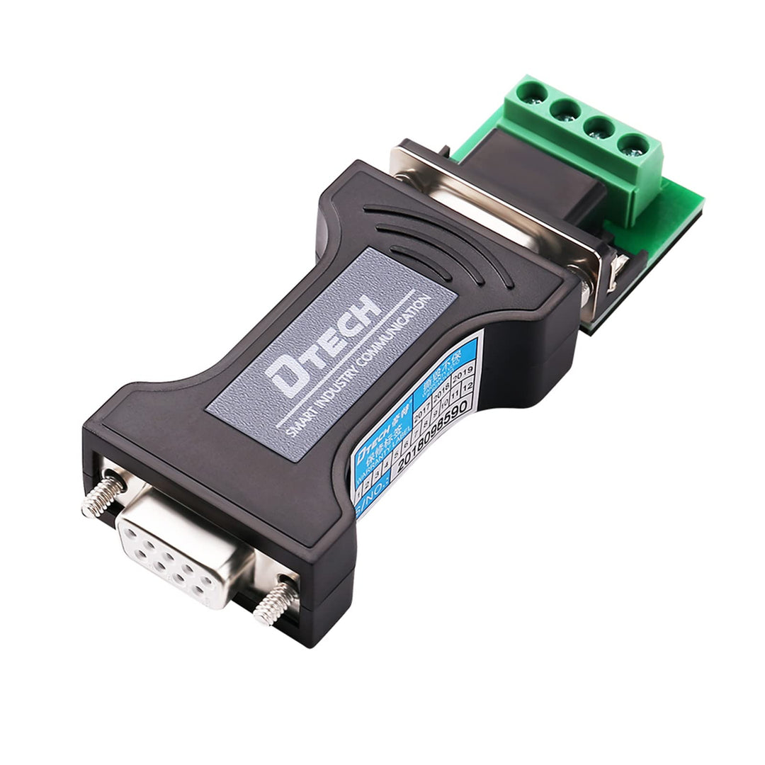 DTECH RS232 to RS485 Serial Converter Adapter with 4 Position Terminal Block for Industrial Long Haul Communication Data Supports 600W Anti-Surge