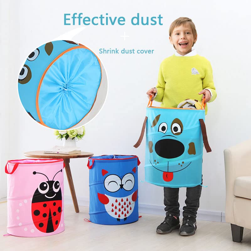 clothes hamper, child Laundry Basket,Pop Up Laundry Basket,Toy Storage Bag , Full Standing Basket,nylon cloth Foldable blue dog