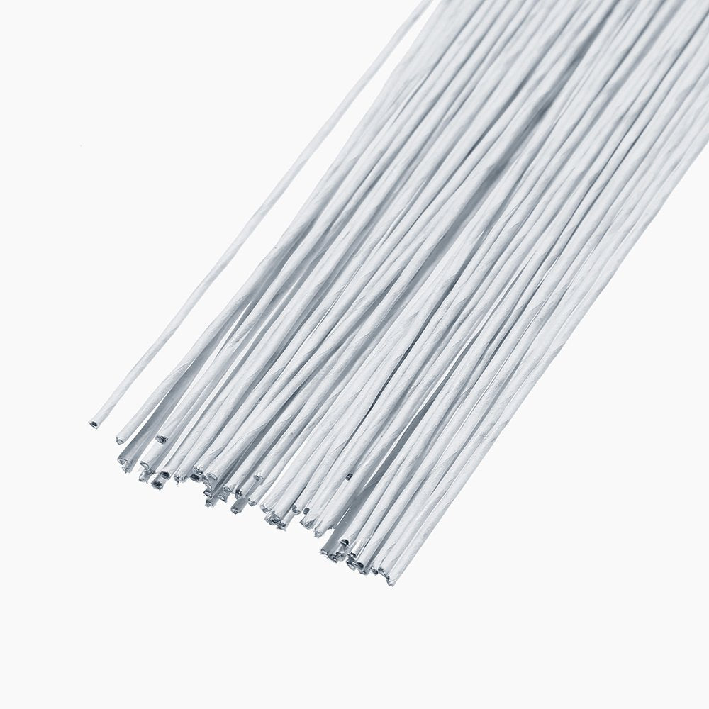 DECORA 18 Gauge White Floral Stem Wire 16 inch,50/Packa