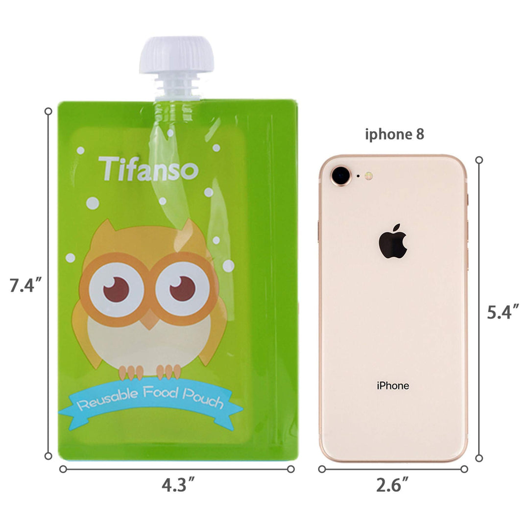 12 Pack 7 oz Reusable Baby Food Pouches - Reusable Pouches for Baby Food - Refillable Squeeze Pouches for Homemade Organic Toddler Kids Food, Washable Freezer Safe