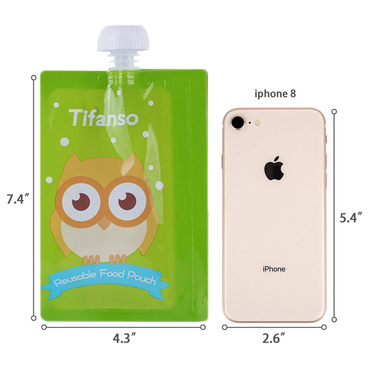 12 Pack 7 oz Reusable Baby Food Pouches - Reusable Pouches for Baby Food - Refillable Squeeze Pouches for Homemade Organic Toddler Kids Food, Washable Freezer Safe