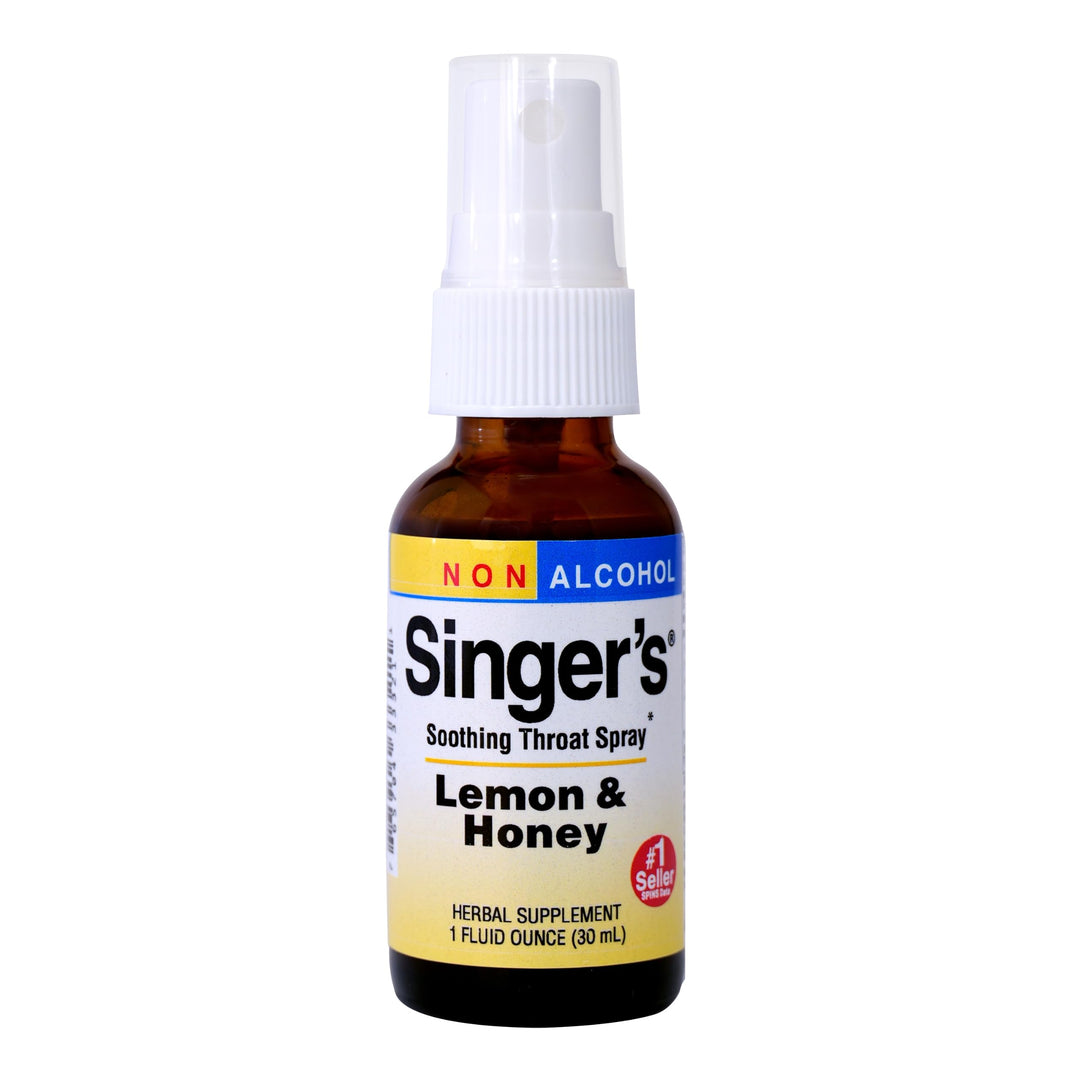 Singer&#39;s Saving Grace Lemon &amp; Honey - Herbal Remedy Spray Aids Throat Comfort &amp; Health - Soothing Hydrating Throat Support - Throat Relief Spray with Licorice - 1 fl oz (About 75 Servings)