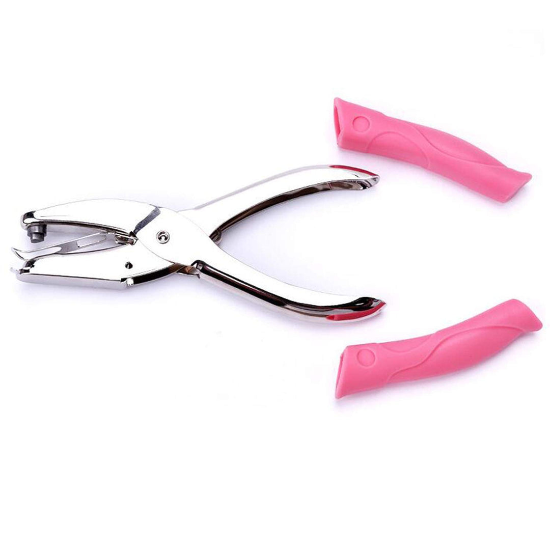 2Pcs 1/16 and 1/8 Handheld Metal Hole Punch for DIY Craft Paper Scrapbook Puncher Small Circle Shaped Hand Tool with Grip