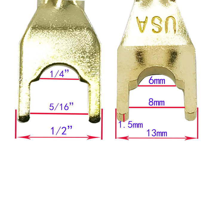WJSTN 001 Fork Spade Plug to Spade Plug Speaker Jumper 