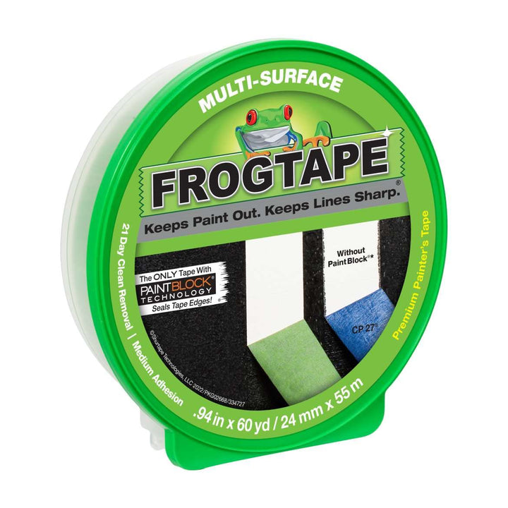 FROGTAPE Multi-Surface Painter&#39;s Tape with PAINTBLOCK, Medium Adhesion, 0.94 Wide x 60 Yards Long, Green (1358463)