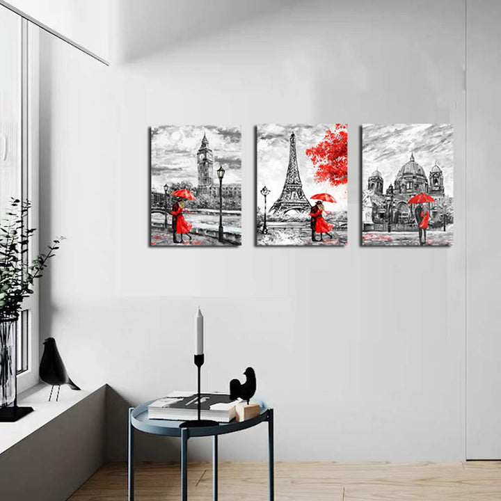 Modern Paris Effiel Tower London Big Ben Berlin City Wa