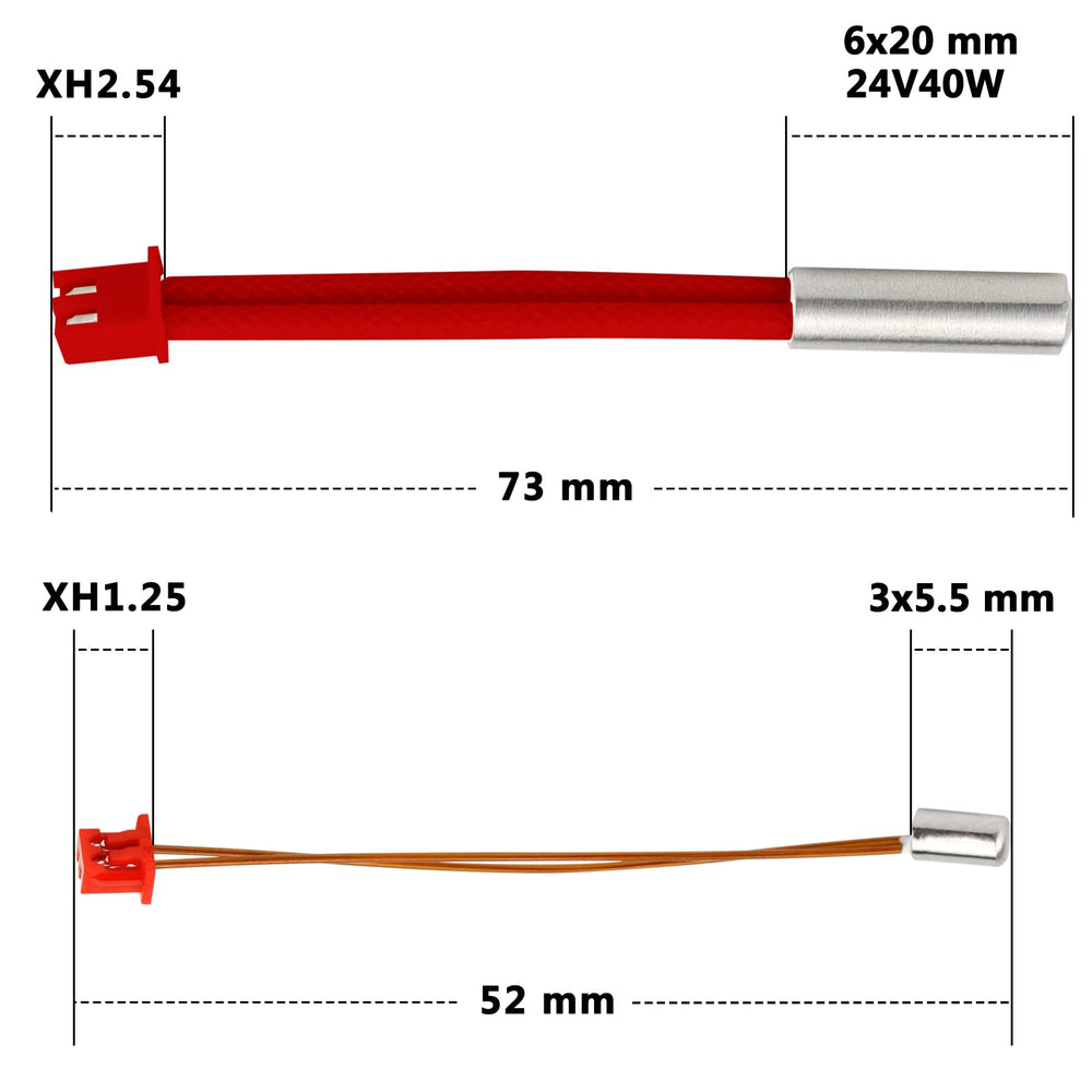 Sprite Extruder Pro Kit 300 Cartridge Heater 24V 40W + Thermistor NTC100K High Temperature Sensor Compatible with Creality Ender 3 S1 Pro, CR10 Smart Pro, Sermoon V1 3D Printer (Heater thermistor)