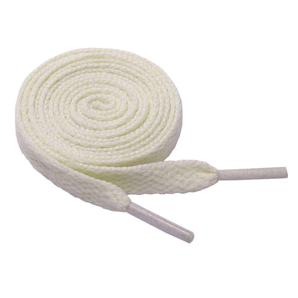 47 Solid Color Flat Shoelaces for 5-6 Eyelet Rows Sneakers Hiking Boots Running Shoes(off-white)