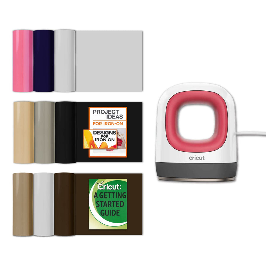 Raspberry Easy Press Mini with Everyday Iron On Bundle, Heat Press Machine for HTV Sublimation, Perfect for Personalized Gifts DIY Projects, Easy to Weed Heat Transfer Vinyl, Convenient Size