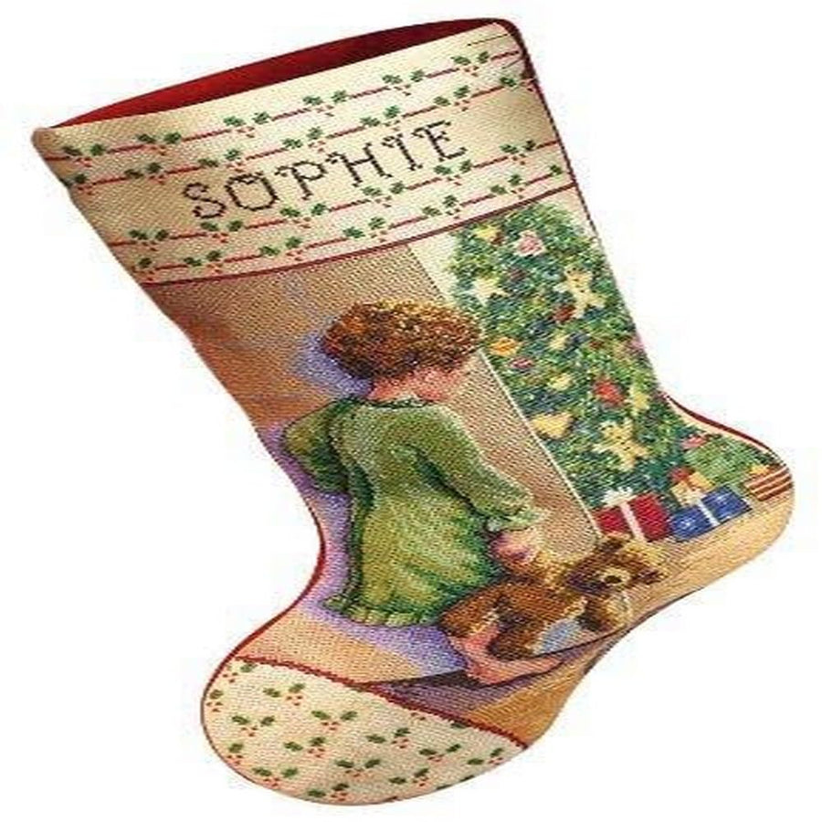015-0238 Cross Stitch Kit, 18-Inch by 10-Inch, Christmas Morning Stocking