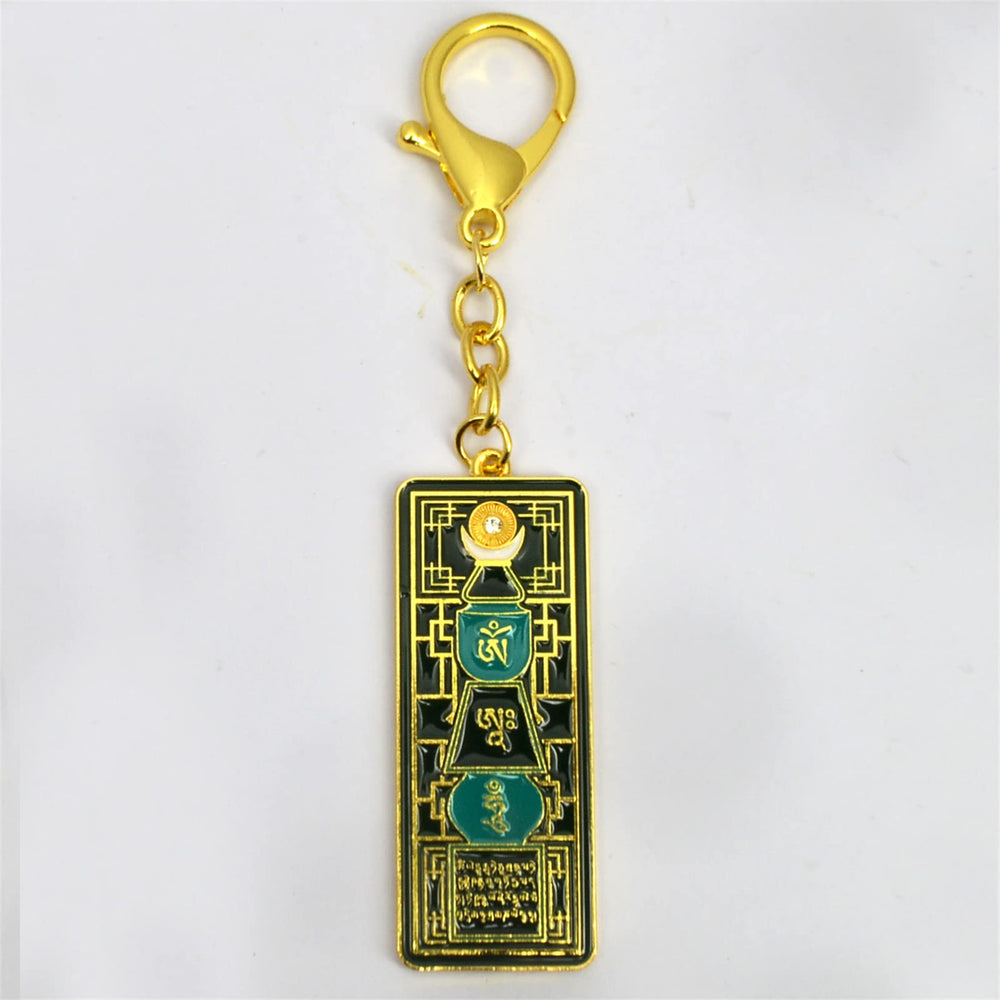 Feng Shui Emerald Pagoda With Om Ah Hum Amulet Gift