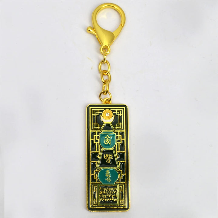 Feng Shui Emerald Pagoda With Om Ah Hum Amulet Gift