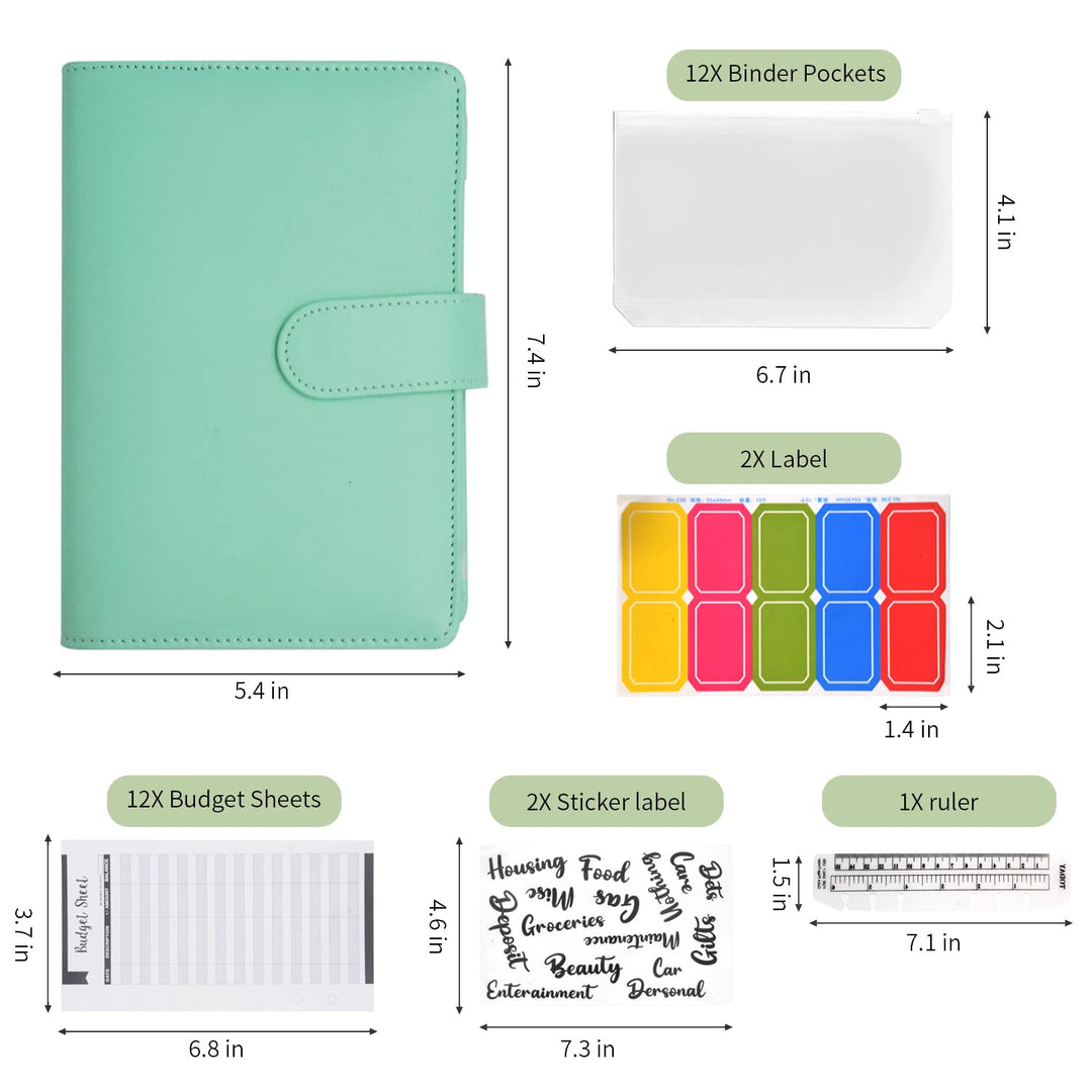 Budget Binder with Cash Envelopes, Money Saving Binder, A6 Cash Envelope for Budgeting, Money Organizer for Cash, Budget Binder for Saving Money &amp; Financial Management