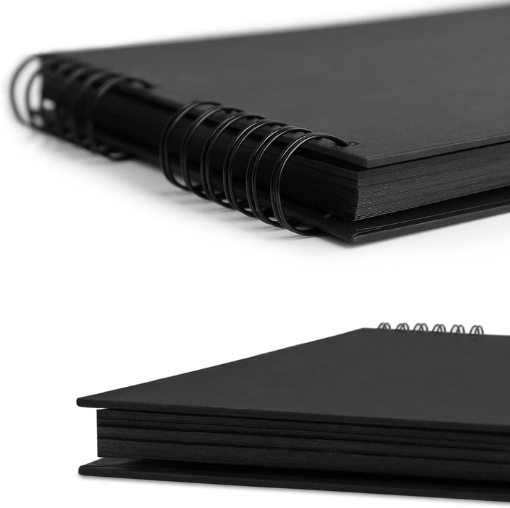 Photo Album Scrapbook - Photo Album Self Adhesive 80 Black Pages, Large Photo Album Scrap Book Wedding Guest Book for DIY Anniversary Travel Memory Scrapbooking (Black 8X12)
