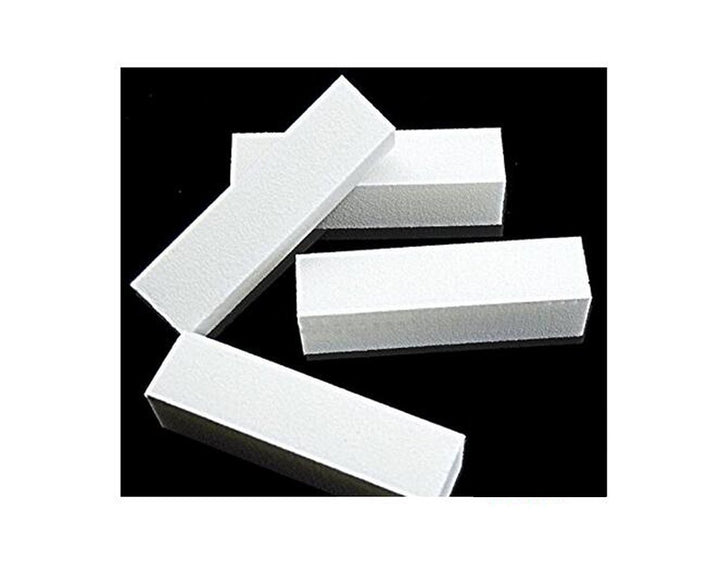 10PCS White Professional Washable 4 Ways Nail Buffing B