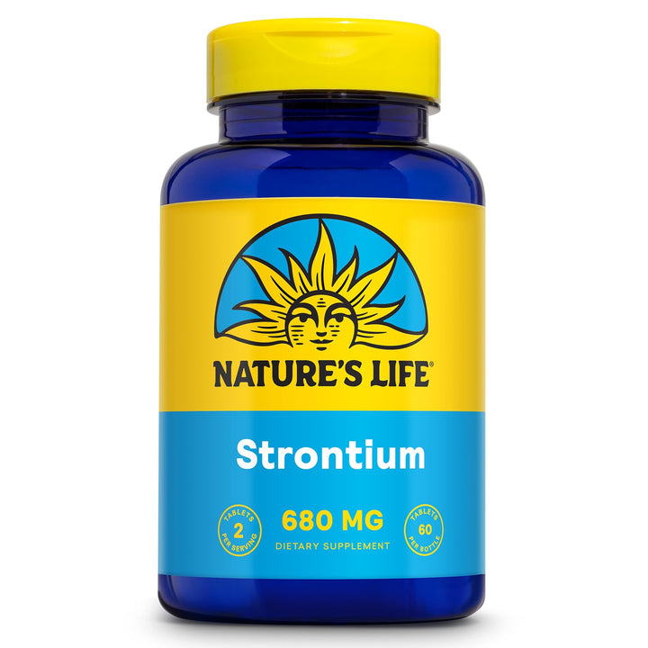 NATURE&#39;S LIFE Strontium Citrate 680mg - Chelated Strontium Supplement - Trace Minerals Support - High Absorption, Gentle Digestion, 60-Day Guarantee, Lab Verified, 30 Servings, 60 Vegetarian Tablets