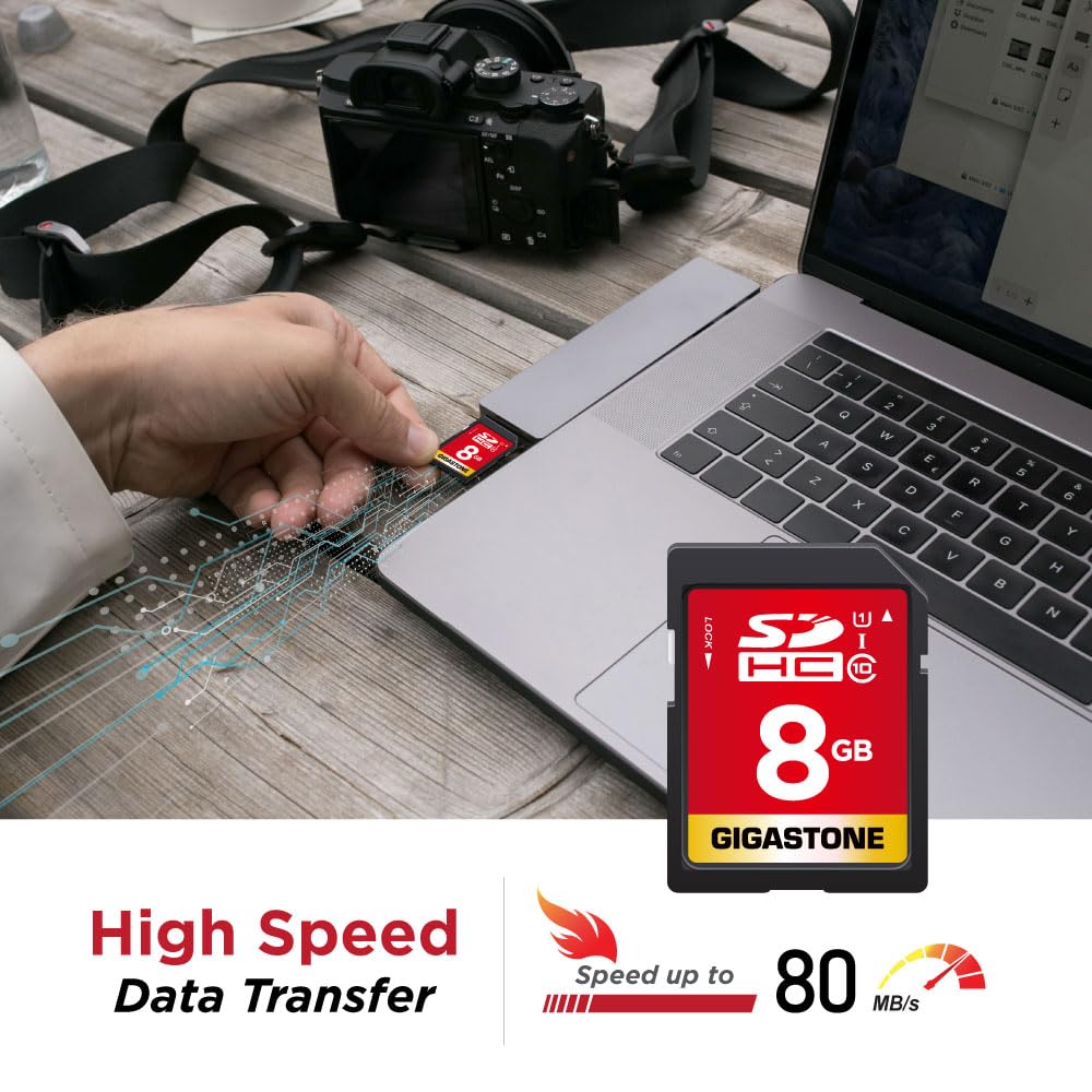 8GB SDHC Memory Card, Pack of 2, High Speed for Reserving Photos, Videos, Music, Voice Files, Camcorder, Camera, Recorder, PC, Mac, Class 10