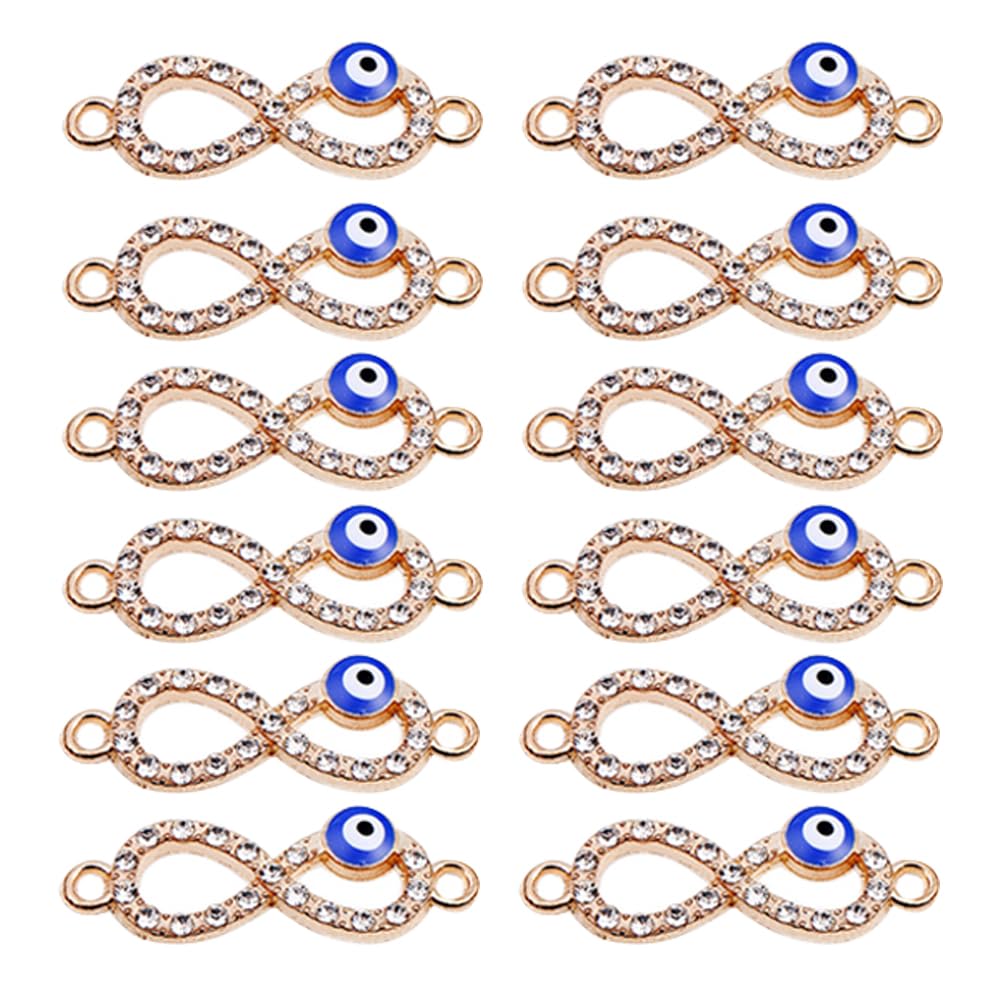 Evil Eyes Connector Charms, 30Pcs Infinity Symbol Rhine