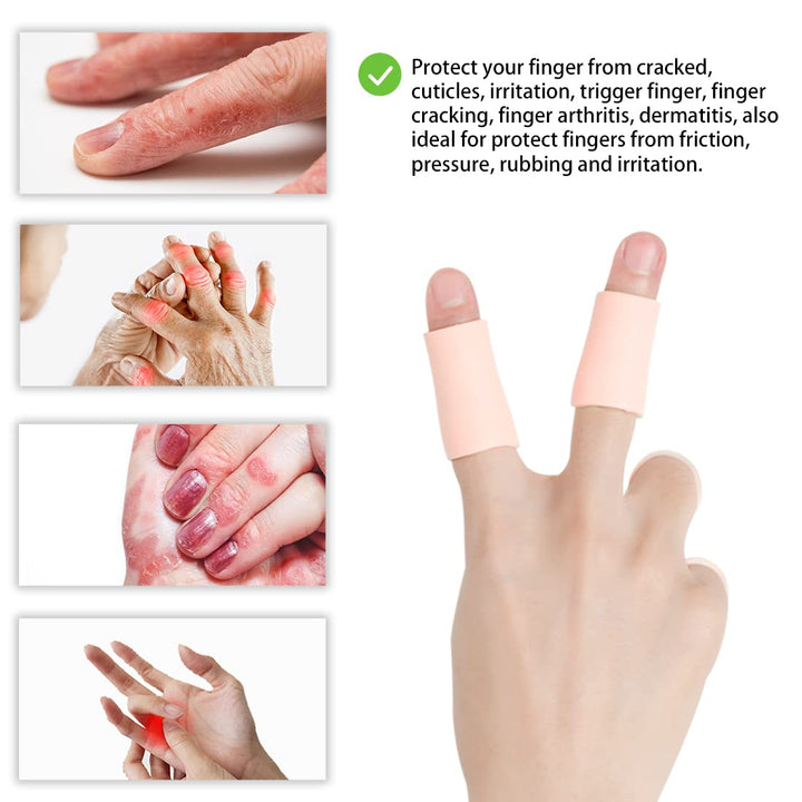 JUMPOW Finger Cots, Gel Finger Protectors, Waterproof F