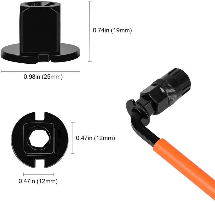 Bike Cassette Removal Tool with Chain Whip and Auxiliary Wrench Bicycle Sprocket Removal Tools, Bicycle Cassette Lock Ring Removal Freewheel Remover Wrench Sprocket Remover