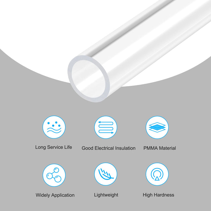 MECCANIXITY Acrylic Pipe Rigid Round Tube Clear 13mm(0.