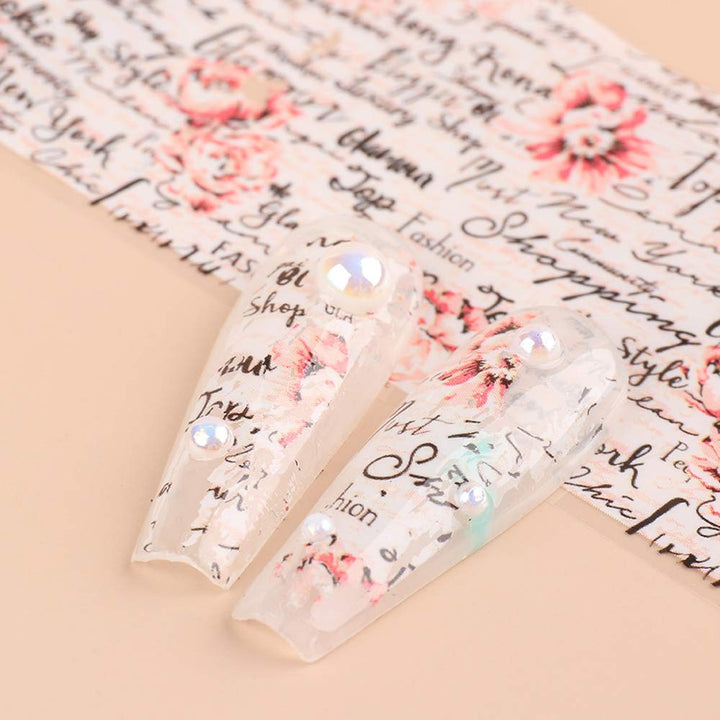 Flower Nail Art Foil Transfer Stickers 10 Rolls Flowers Floral Starry Sky Star Foil Adhesive Stickers Flower Nail Decals Manicure Tips Nail Art Supplies for Women Acrylic Nails Decorations Decor Set