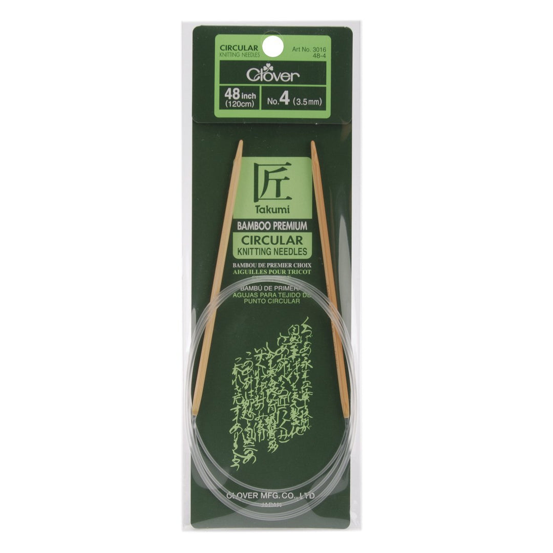 Takumi Bamboo Circular 48-Inch Knitting Needles, Size 4
