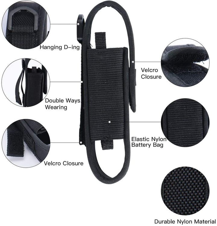 WUBEN Tactical Flashlight Nylon Holster, Adjustable Hea