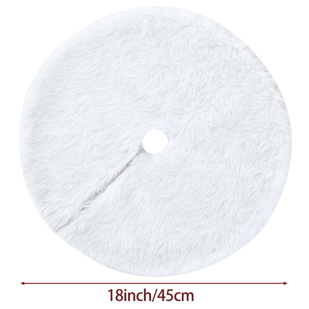 Sattiyrch Faux Fur Christmas Tree Skirt 18in,Xmas White