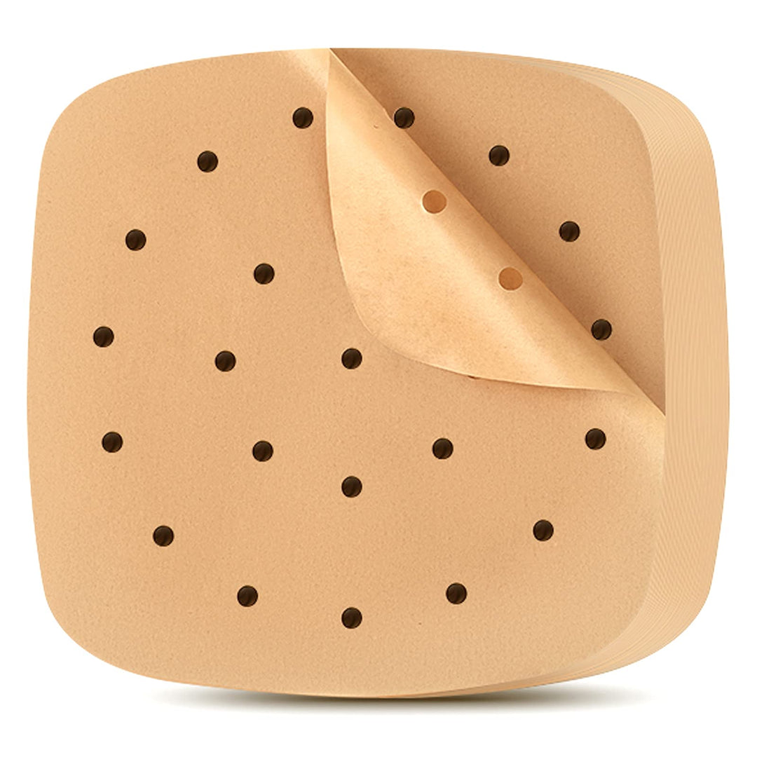 AW&amp;SH Air Fryer Liners, 200pcs 7.5 inch Square Unbleached Air Fryer Disposable Paper Liner, Food Grade Parchment Paper for Baking Roasting Microwave, Oil-Proof, Water-Proof, Non-Stick