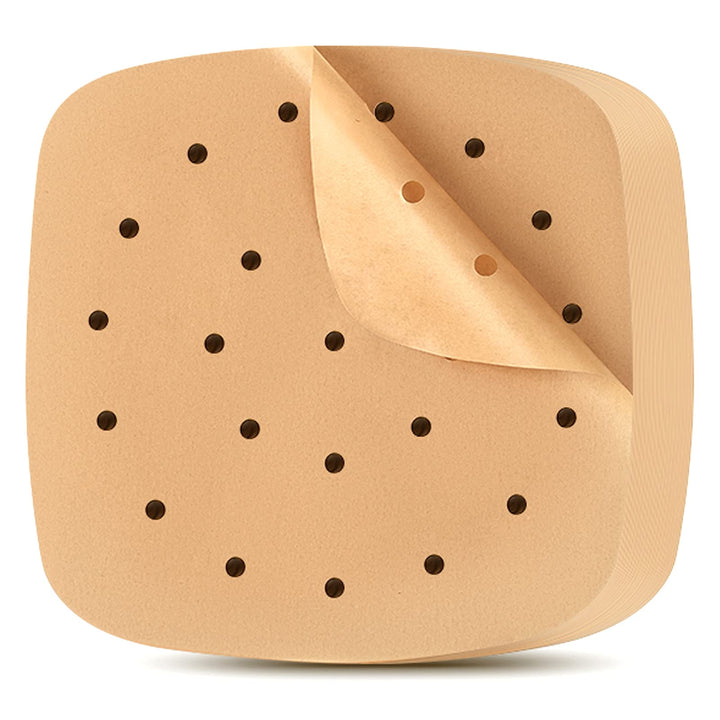AW&amp;SH Air Fryer Liners, 200pcs 7.5 inch Square Unbleached Air Fryer Disposable Paper Liner, Food Grade Parchment Paper for Baking Roasting Microwave, Oil-Proof, Water-Proof, Non-Stick
