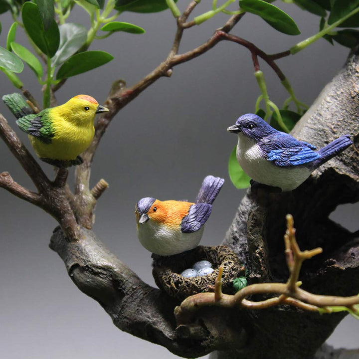Miniature Bird Decorative Figurines 3 Pcs Mini Bird Figures Animal Model Toys Fairy Garden Decoration Plant Flower Pots Ornaments