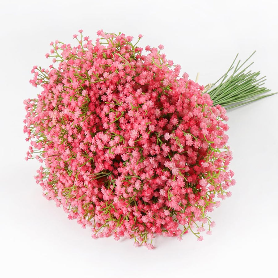 15 PCS Babys Breath Artificial Flowers Fake Babys Breath Flowers Artificial Bulk Pink Gypsophila Bouquets Real Touch Faux Flowers for Wedding Floral Arrangement Party Home Decoration