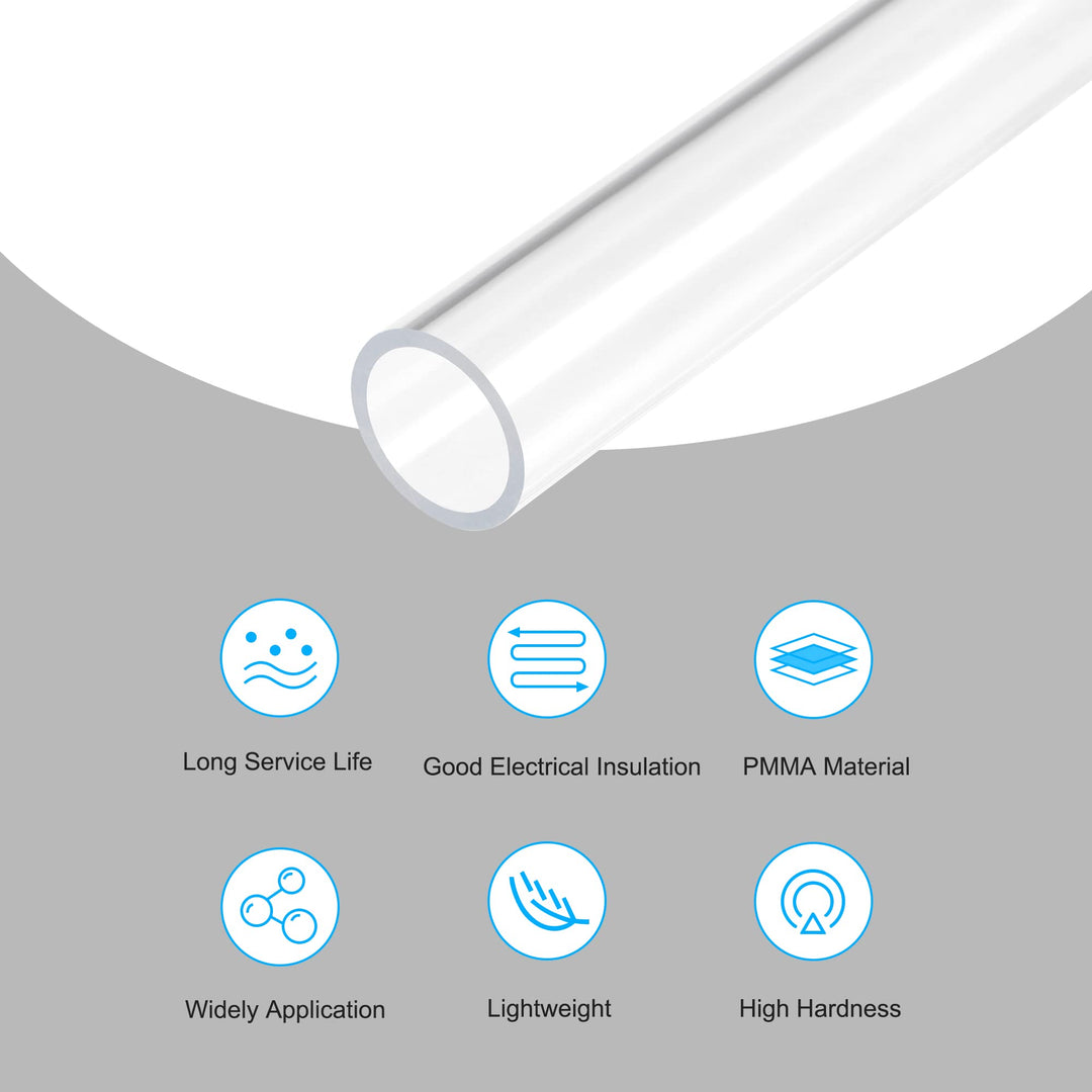 MECCANIXITY Acrylic Pipe Rigid Round Tube Clear 18mm(0.
